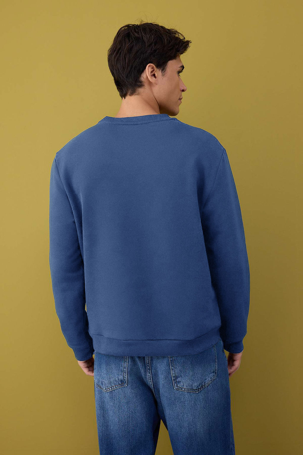 Siyah-Lacivert-Gri Melanj 3lu Paket Regular/Normal Kesim Basic Ici Polar Sweatshirt TMNAW26SW00006