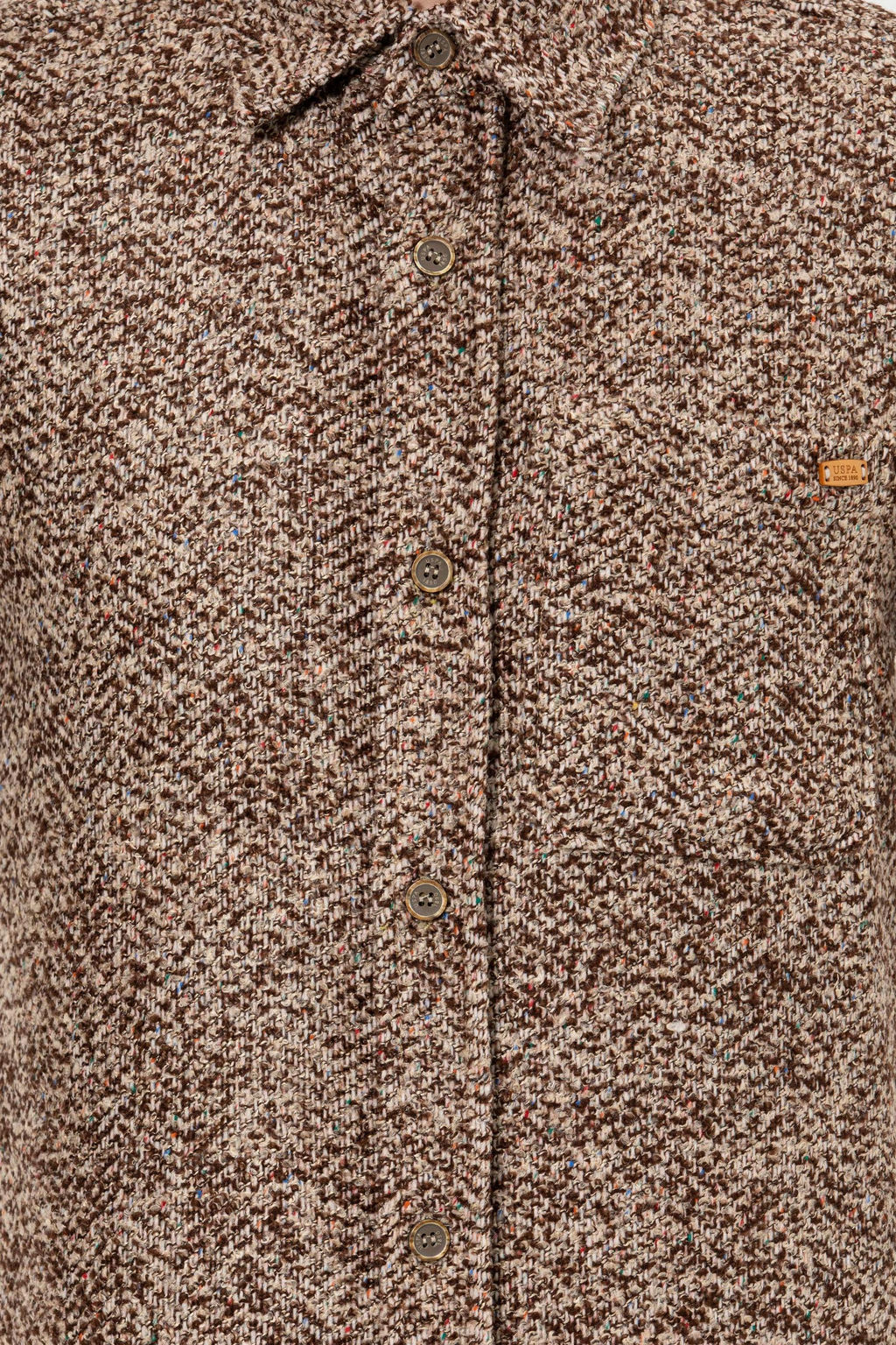 U. S. Polo Assn Мужская рубашка с длинным рукавом кокосового цвета - U.s. polo assn фото 6