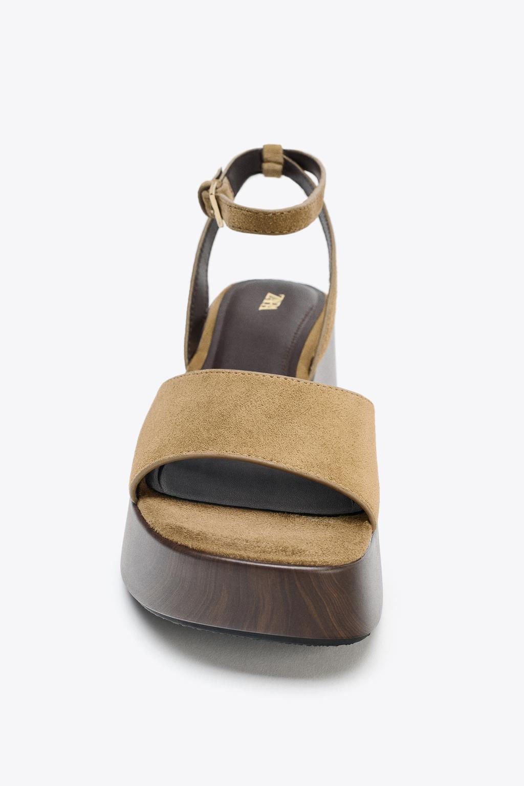 SPLIT SUEDE PLATFORM SANDALS - Zara фото 5