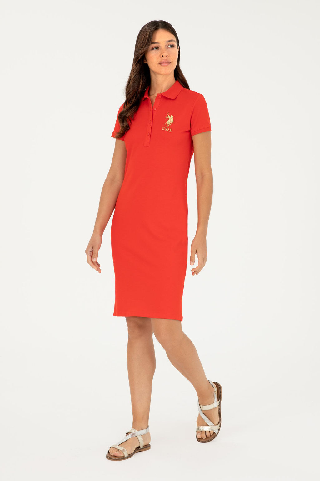 Женское красное трикотажное платье Неожиданная скидка в корзине - U.s. polo assn фото 3
