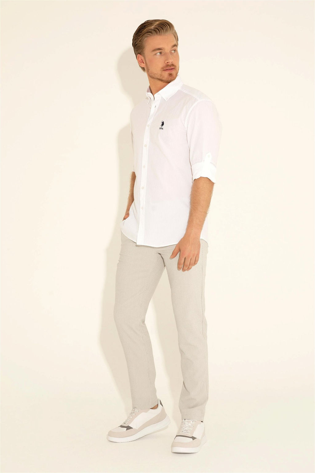 U. S. Polo Assn / Мужские серые брюки из плотной ткани - U.s. polo assn фото 2