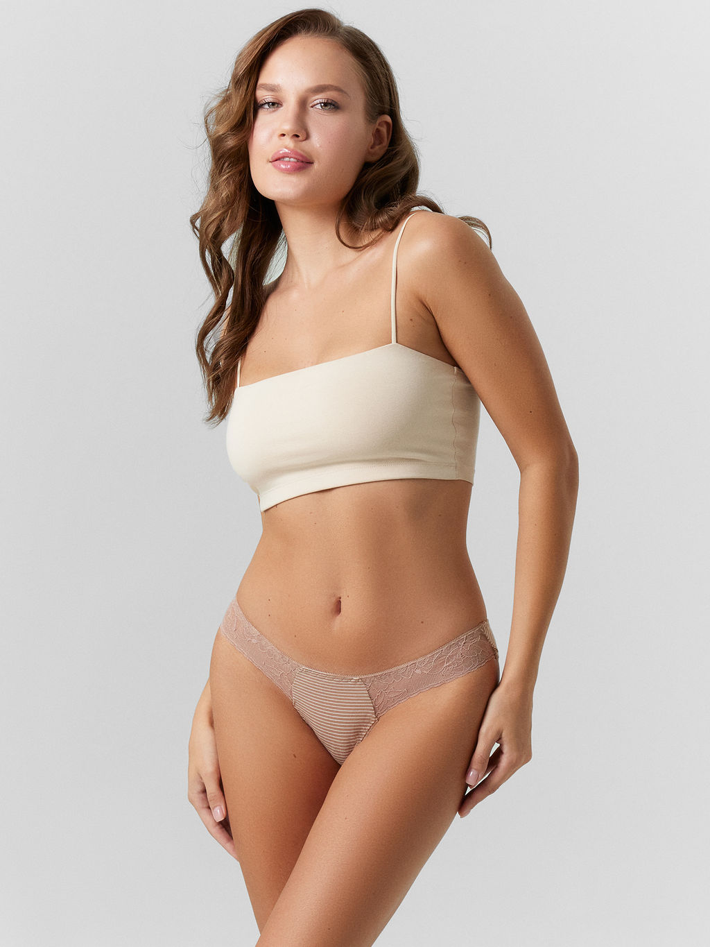 Цена за 2 штуки! Трусы женские слипы кофейные в полоску полоска на кофейном 412004