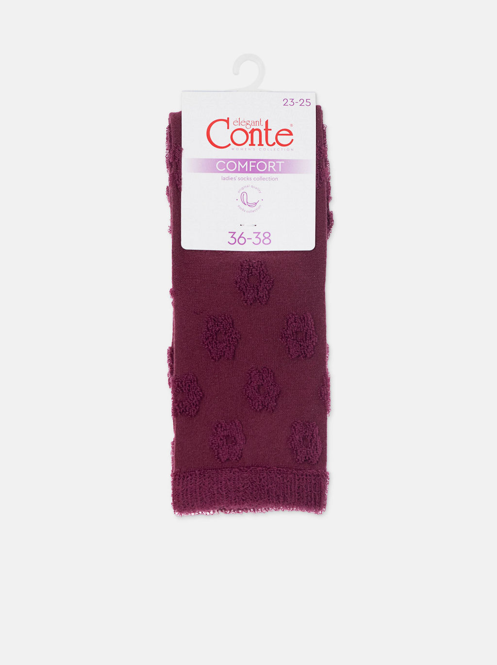 Цена за 2 пары CONTE COMFORT Махровые носки из хлопка с объемными рисунками лиловый - Conte elegant фото 6