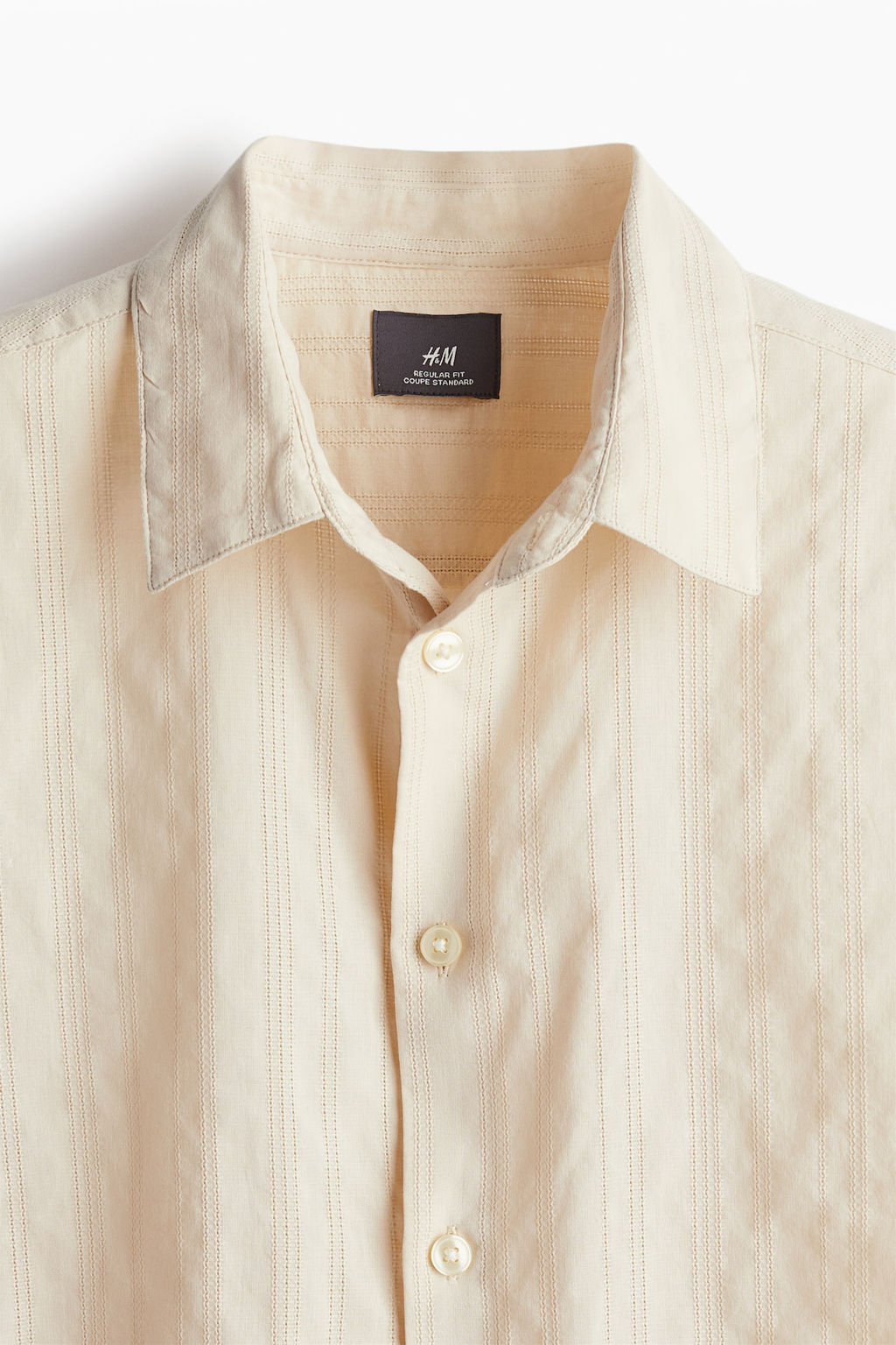 Camisa en tejido texturizado Regular Fit - H&m фото 7