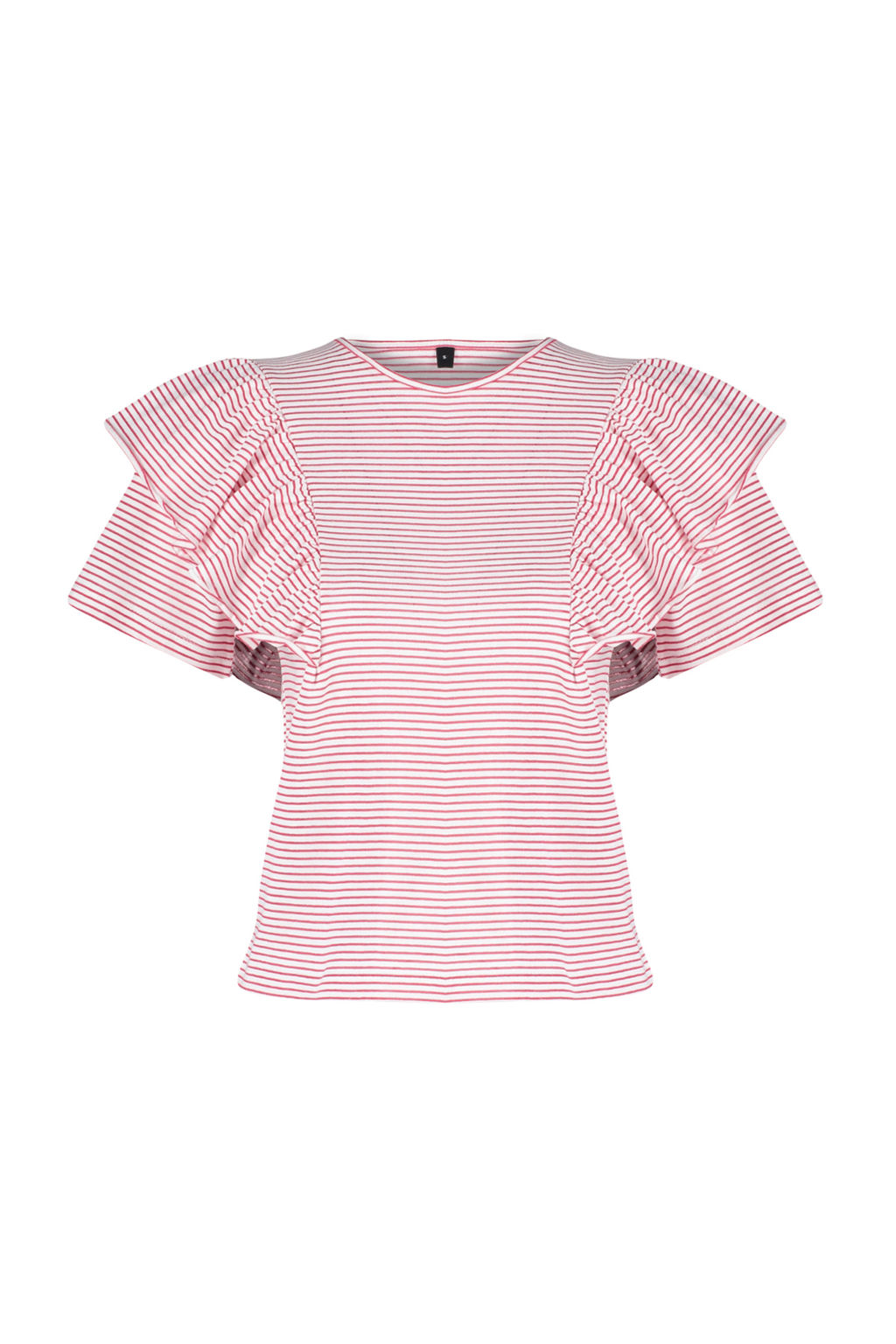 TRENDYOLMILLA Siyah Kollar? F?rf?rl? Regular/Normal Kal?p Cizgili Bisiklet Yaka Orme T-Shirt TWOSS24TS00061 фото 15