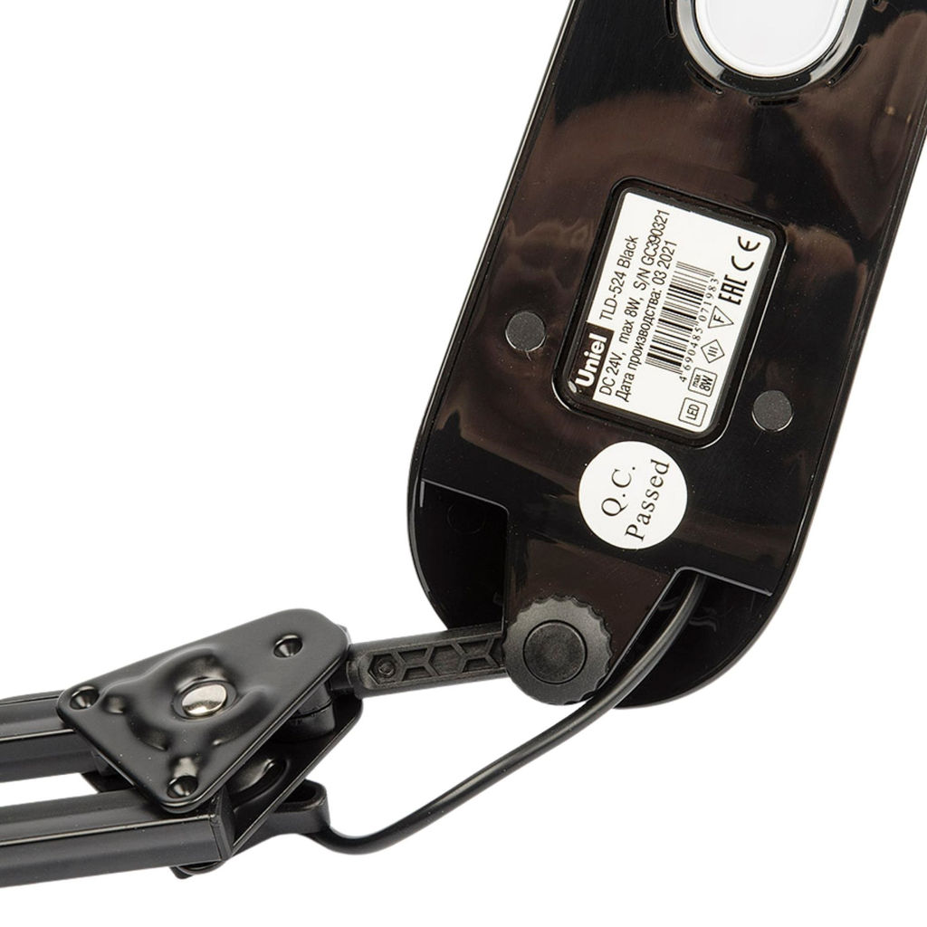 TLD-524 Black/8W/Светильник настольный на струбцине/LED/500Lm/4500K/Dimmer/Цвет-черный - Volpe фото 5