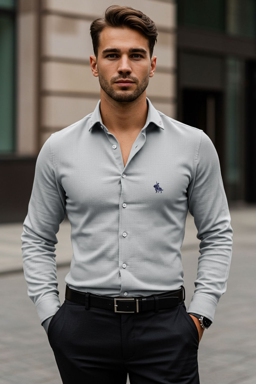 Haki Regular Fit Nak?s Detayl? Smart Gomlek TMNAW25GO00036