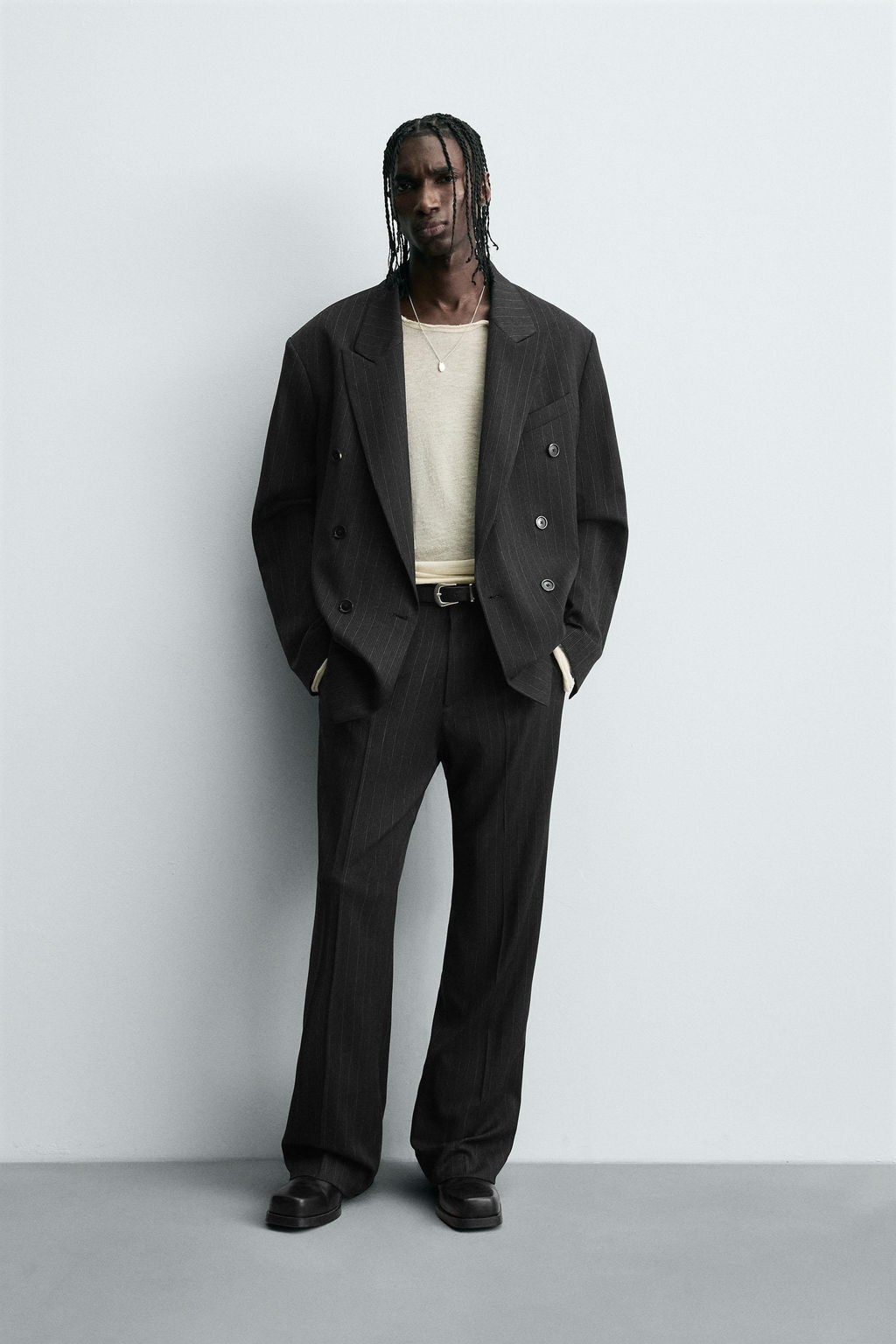 STRIPED SUIT TROUSERS