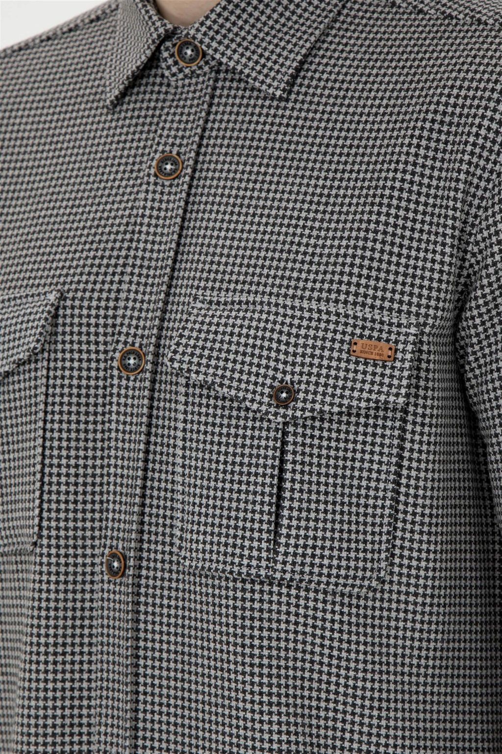 Мужская рубашка антрацитового цвета с длинным рукавом - U.s. polo assn фото 7