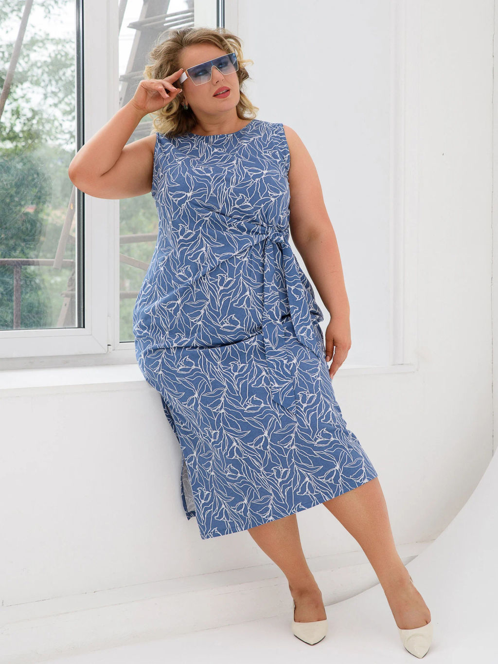 100% ХЛОПОК Платье Белые тюльпаны - Оптима фото 2