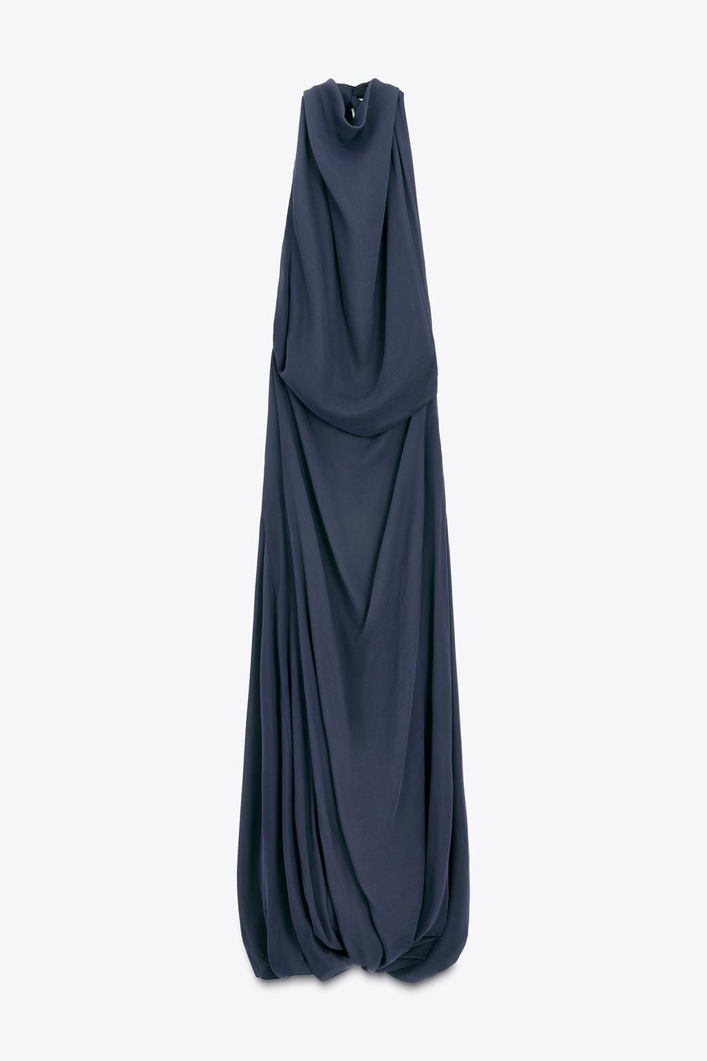LIMITED EDITION HALTER VOLUME HEM LONG DRESS - Zara фото 4