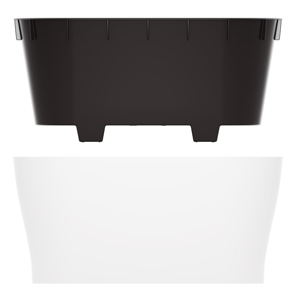 Горшок цветочный "Лея" 4л овальный двойной (с автополивом) (белый) М8559