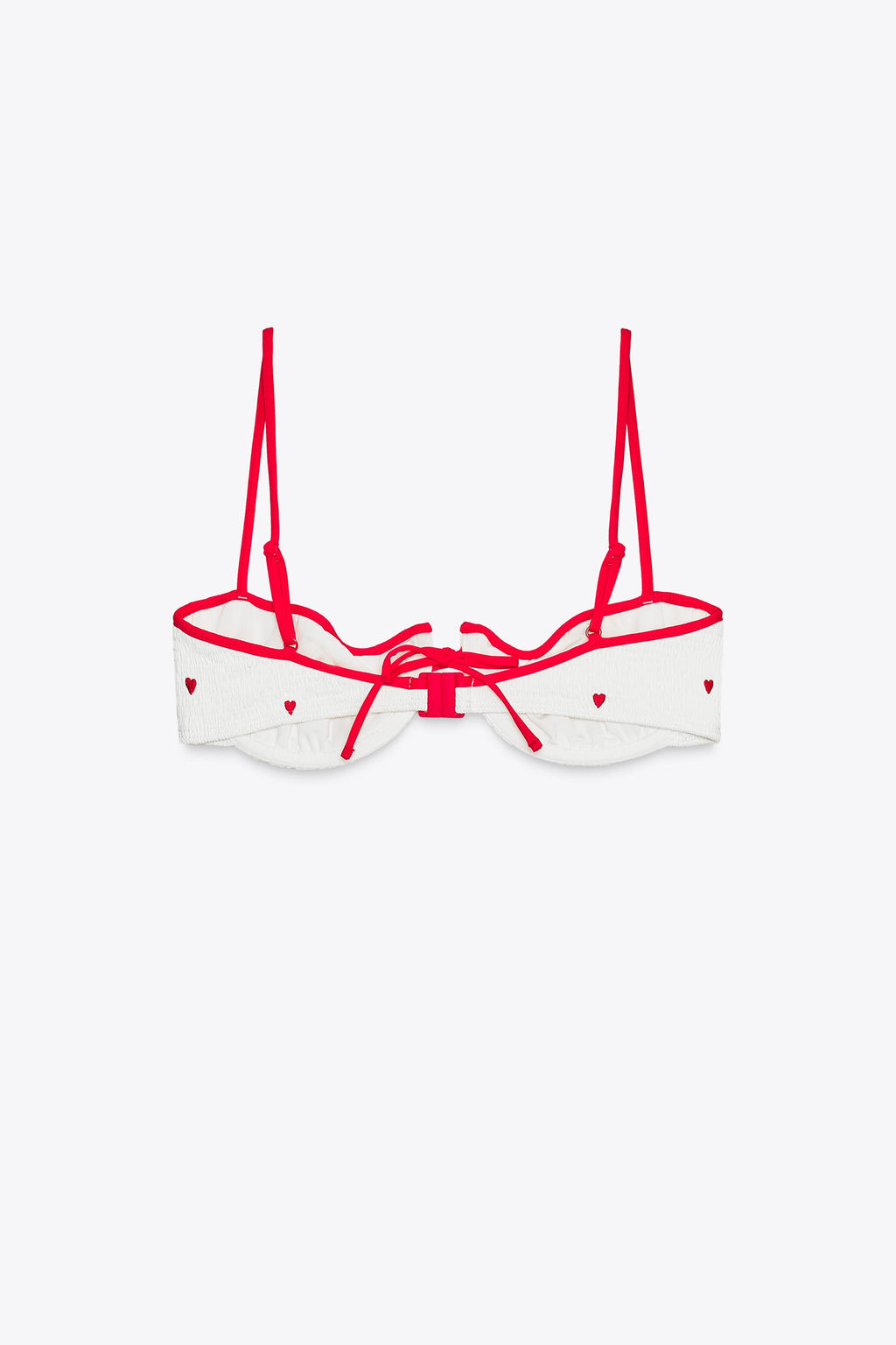 EMBROIDERED ELASTIC UNDERWIRED BIKINI TOP - Zara фото 10