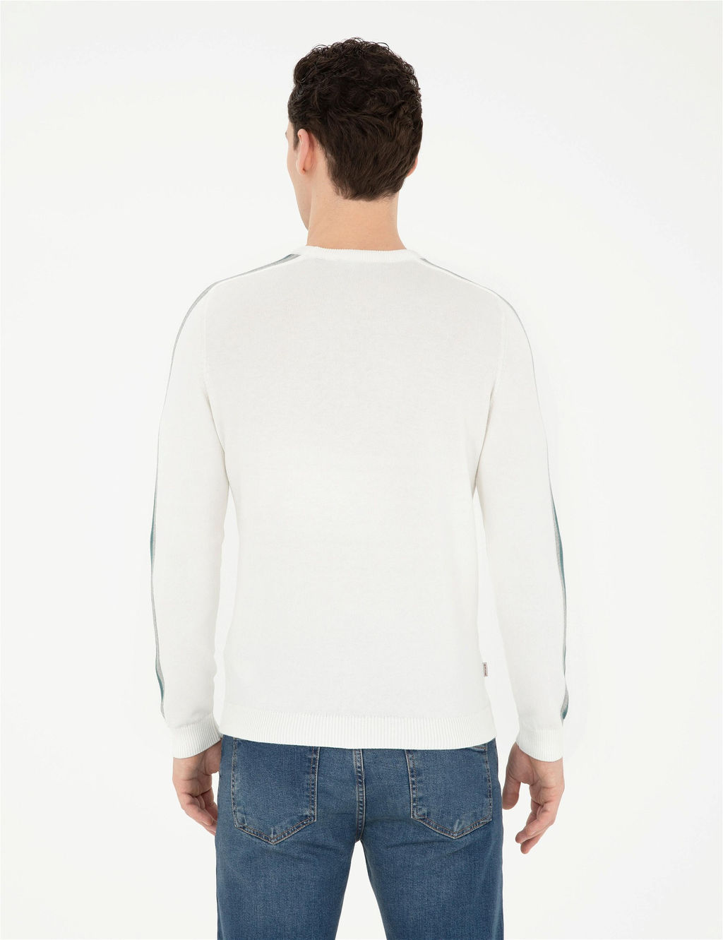 Ekru Slim Fit Bisiklet Yaka Triko Kazak - Pierre cardin фото 5