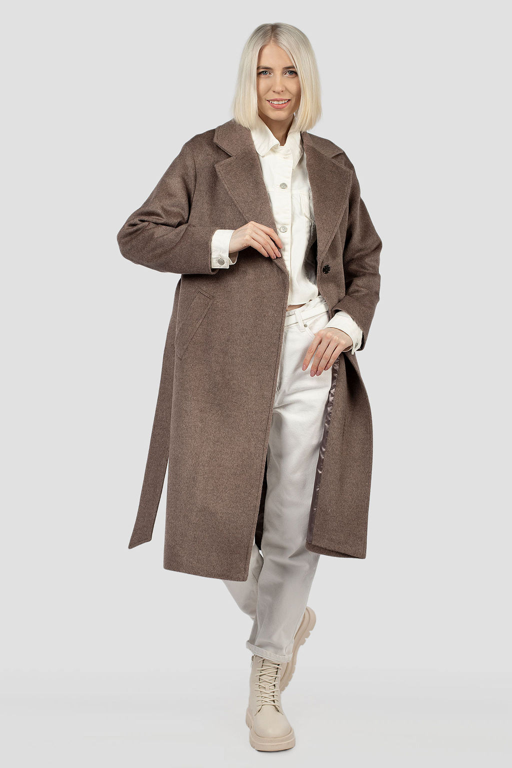 Пальто женское демисезонное (пояс) - El podio фото 4