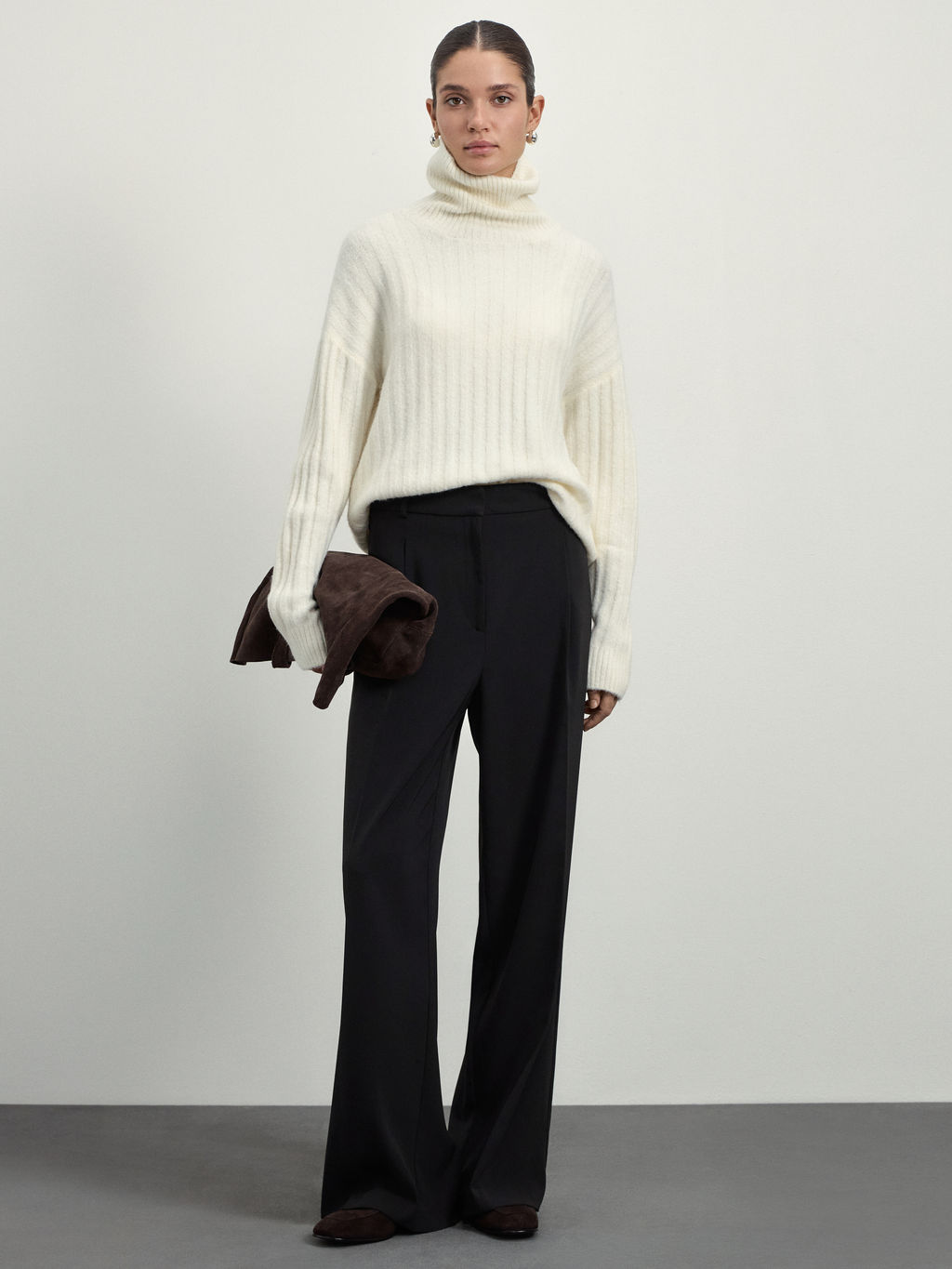 Джемпер фактурной вязки с воротником / Zarina  фото 2