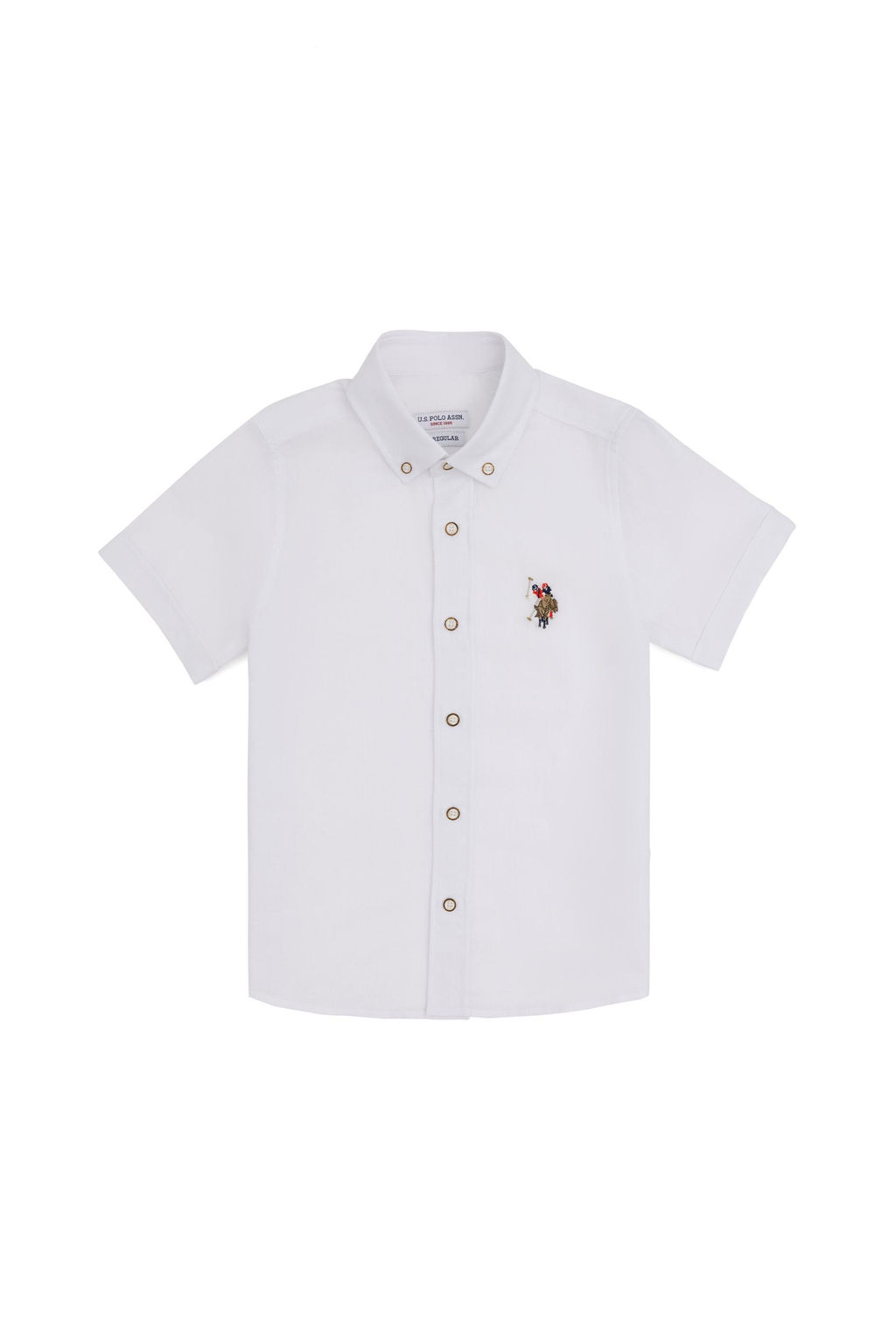 Белая рубашка с коротким рукавом для мальчика - U.s. polo assn фото 2