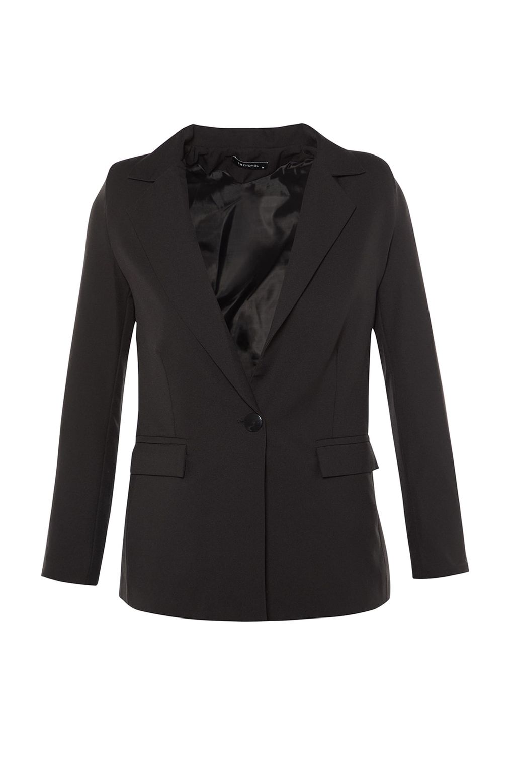 Siyah Dokuma Astarl? Tek Dugme Kapama Blazer Ceket TWOAW23BC00022 - Trendyolmilla фото 5