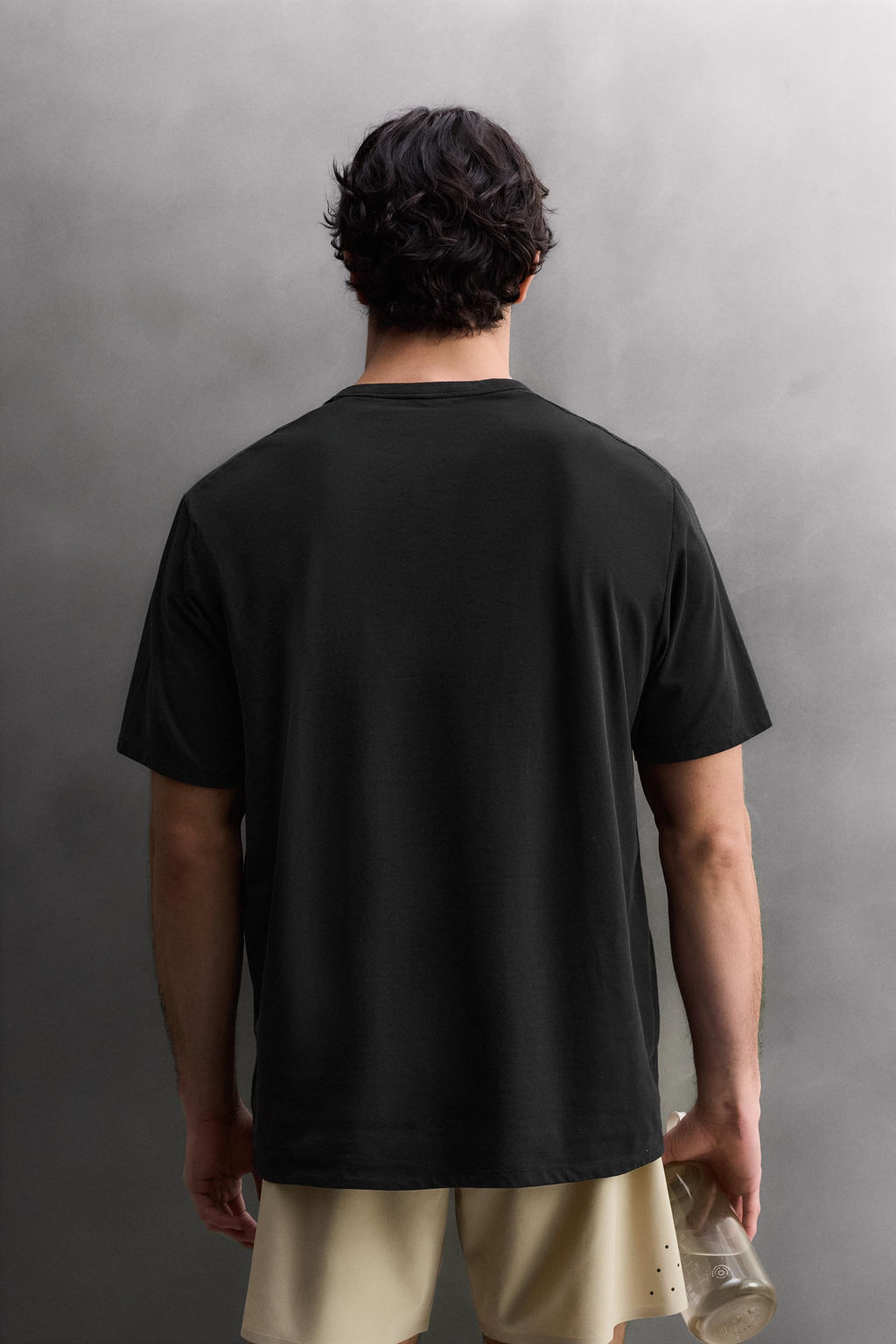 CAMISETA T?CNICA MEZCLA ALGOD?N / Negro - Zara фото 3