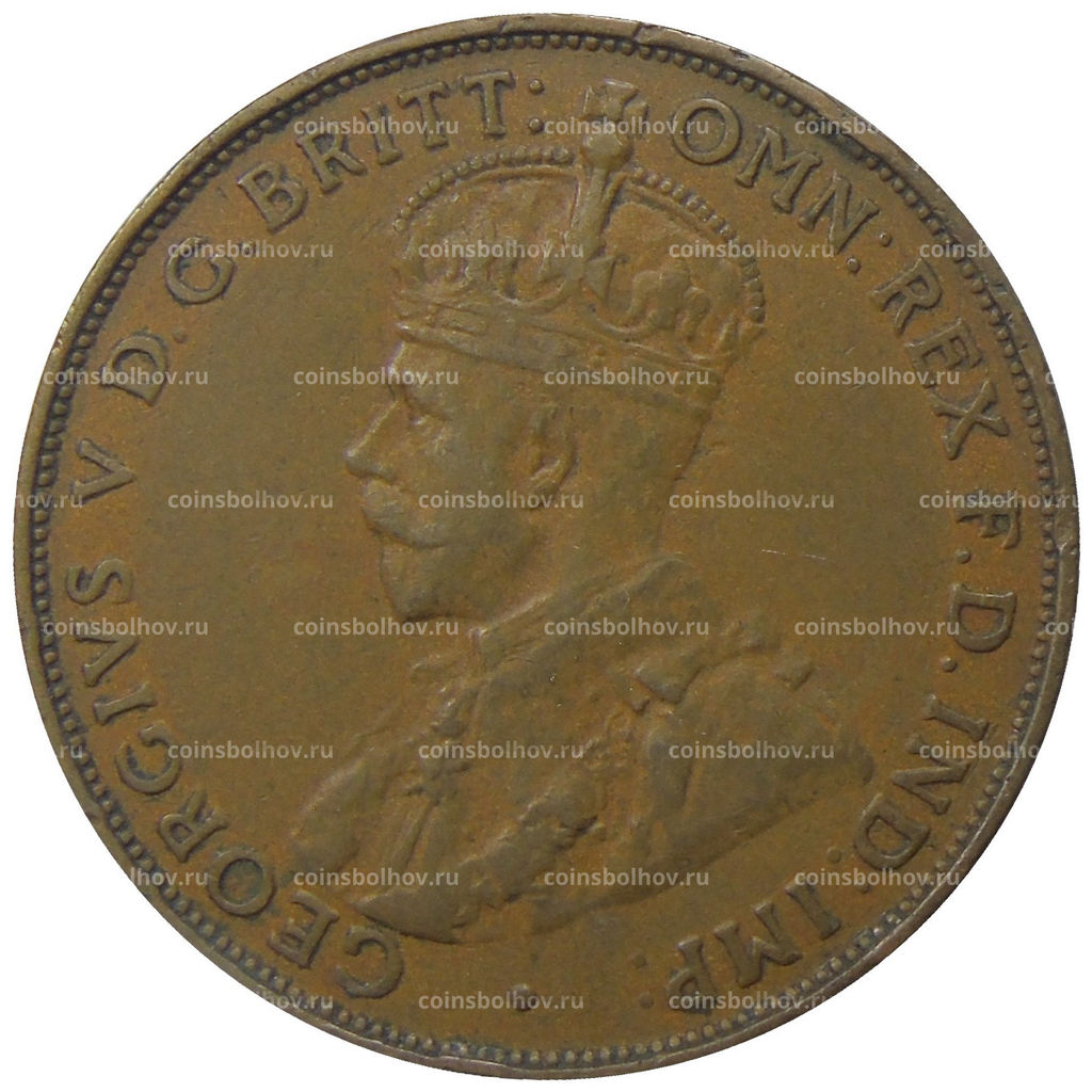 Монета 1 пенни 1936 года Австралия