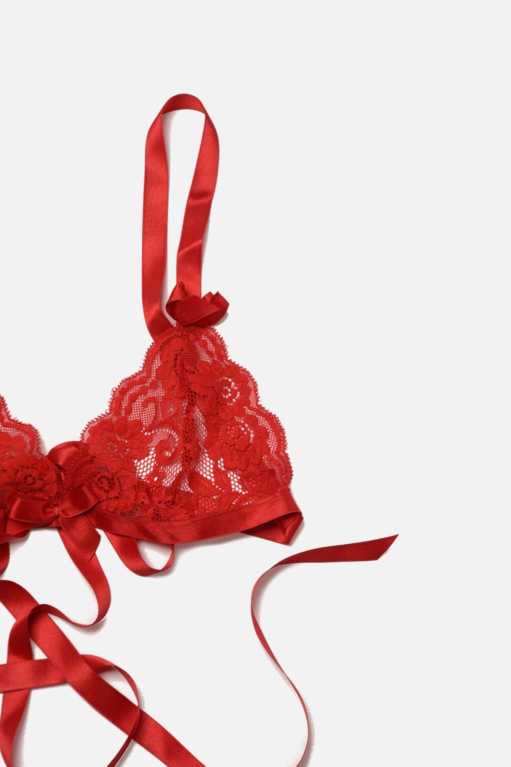 TRENDYOLMILLA K?rm?z? Dantelli Balensiz Kaps?z Orme Ic Camas?r? Tak?m? THMAW22AU0328 фото 6