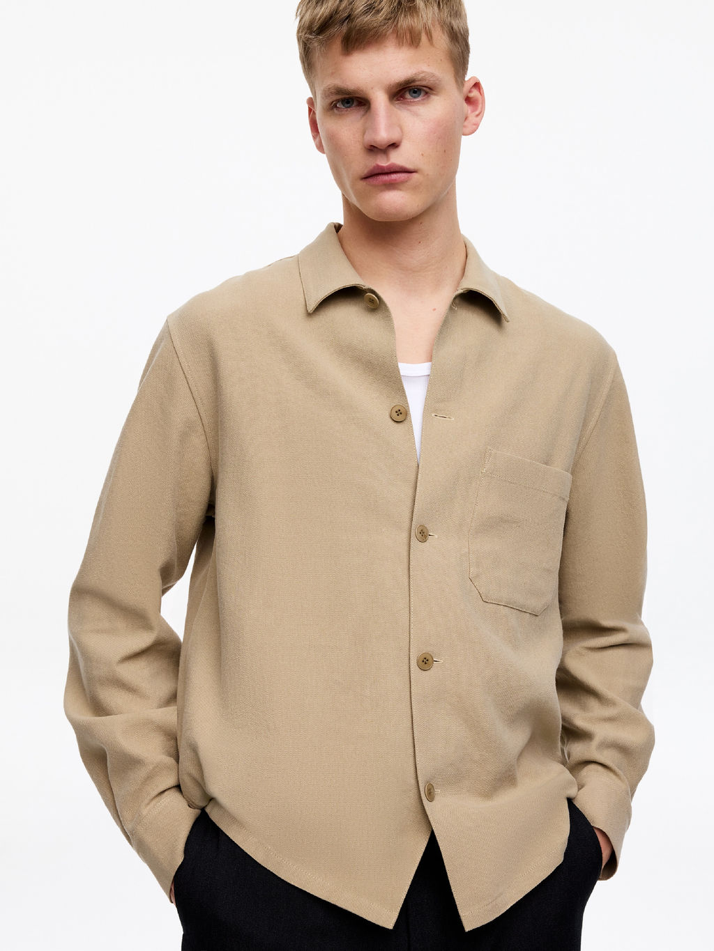 Sobrecamisa de lona en mezcla de lyocell - H&m фото 4