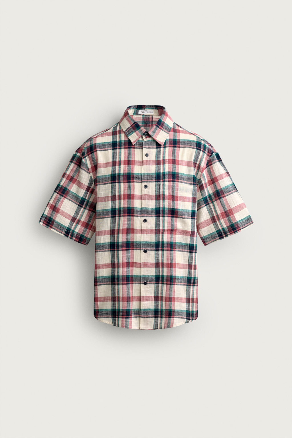 CAMISA RELAXED FIT ESTRUCTURA CUADROS / Multicolor - Zara фото 7