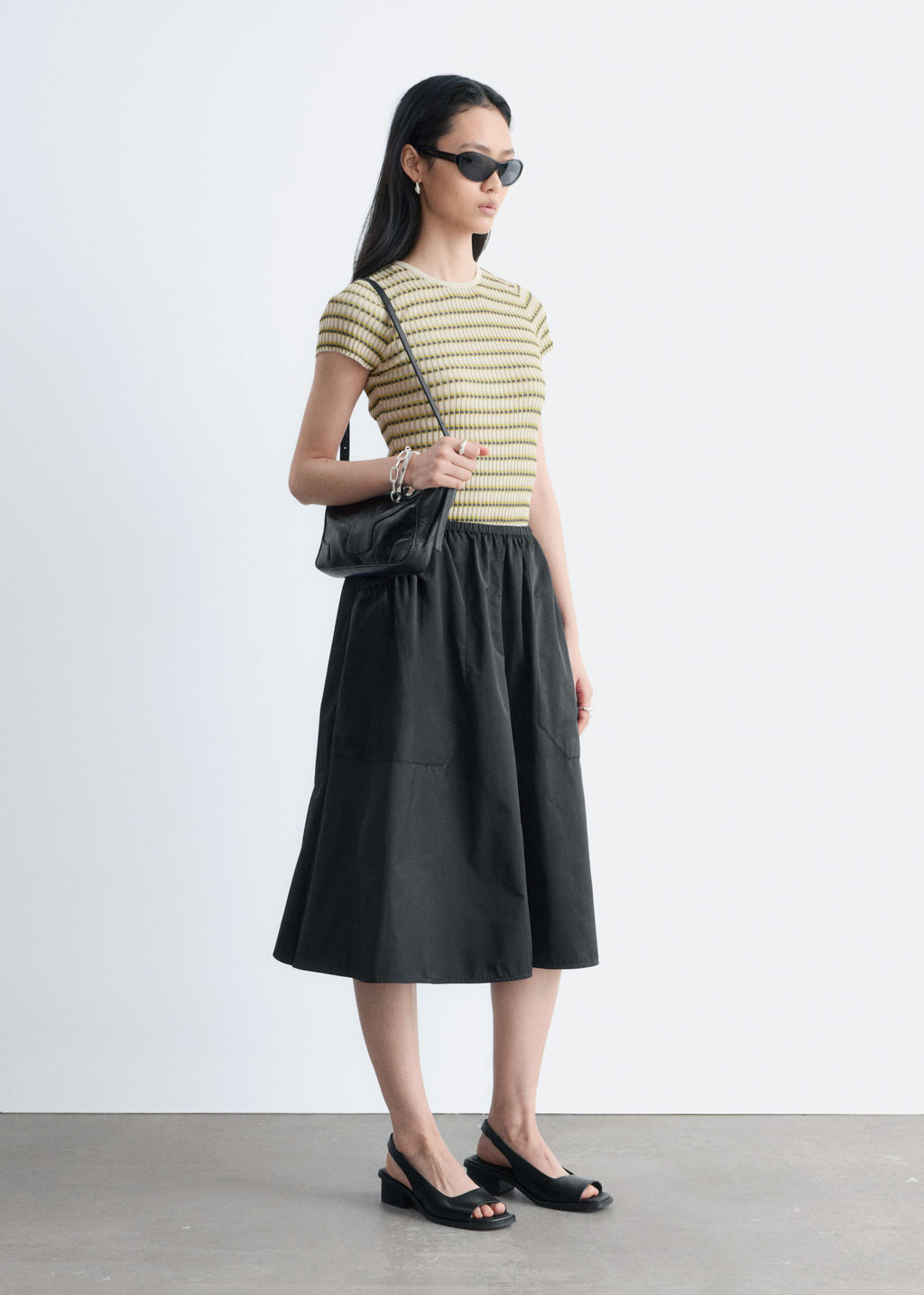Falda midi de sarga fruncida - H&m фото 7