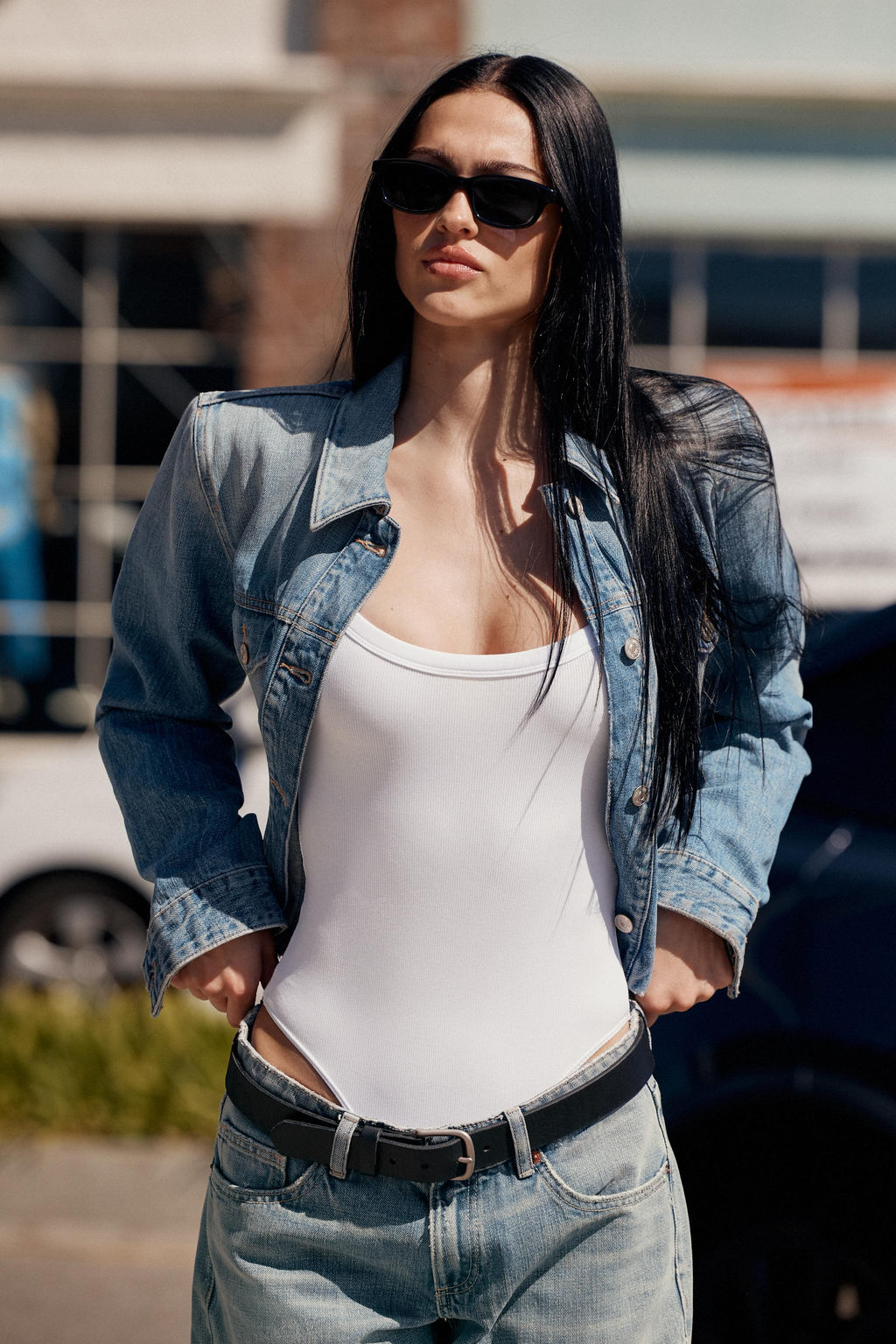 CAZADORA DENIM TRF HOMBRERAS / Azul - Zara фото 3