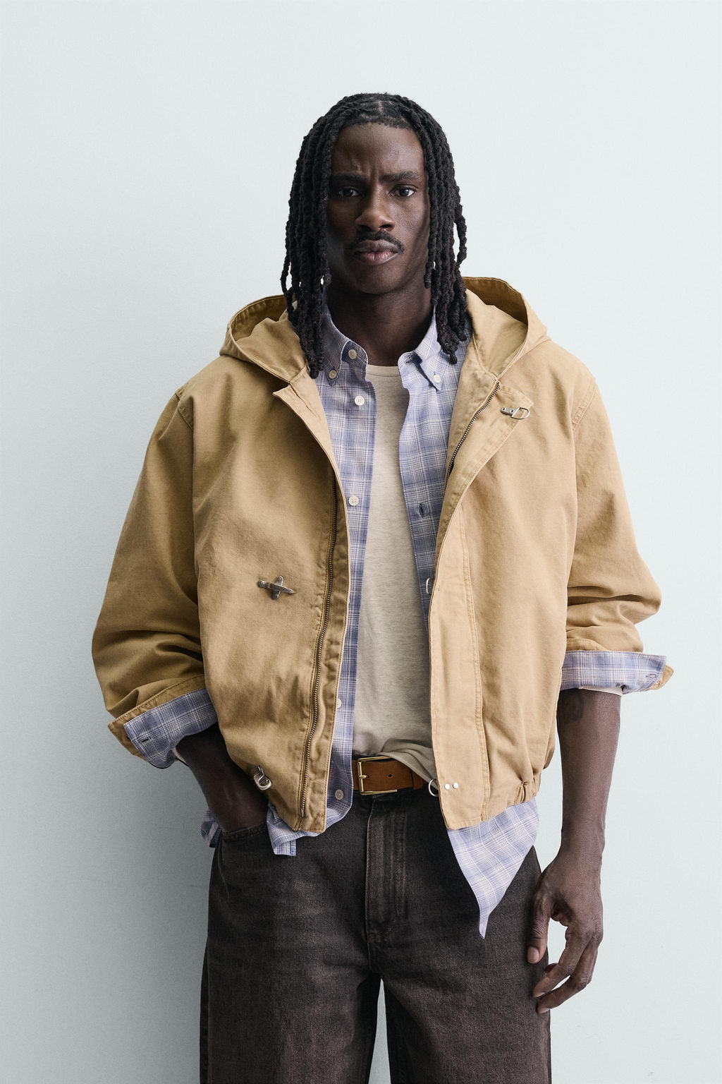 CAZADORA RELAXED FIT  CAPUCHA ALAMARES / Beige - Zara фото 2