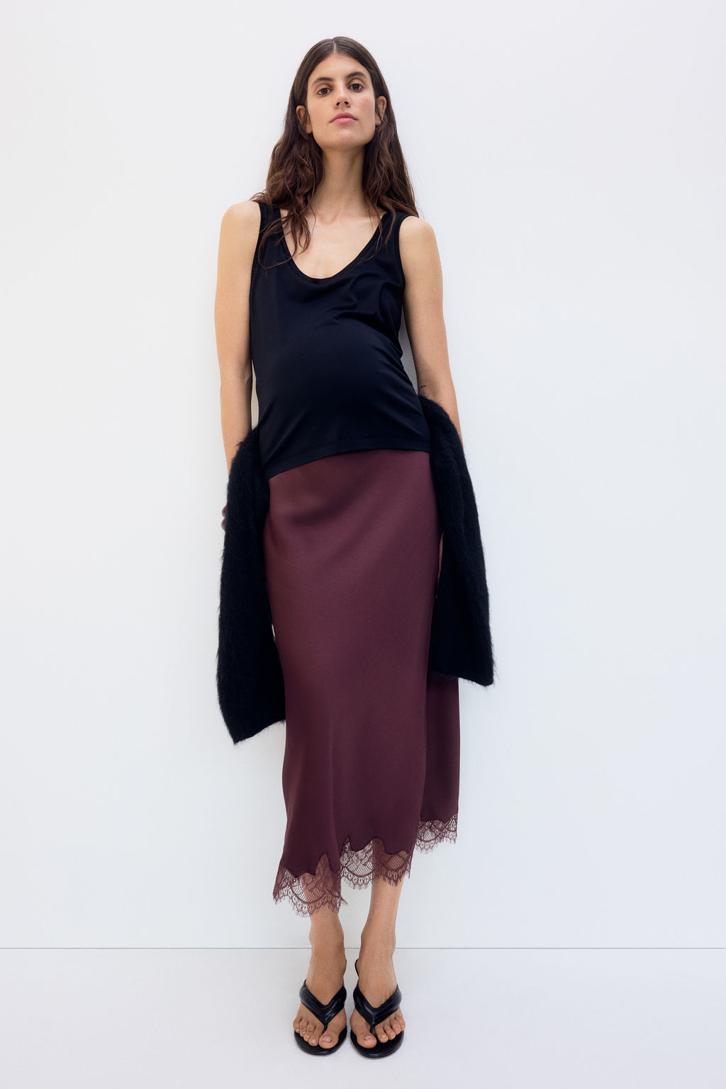 MAMA Falda lencera con ribete de encaje - H&m фото 4