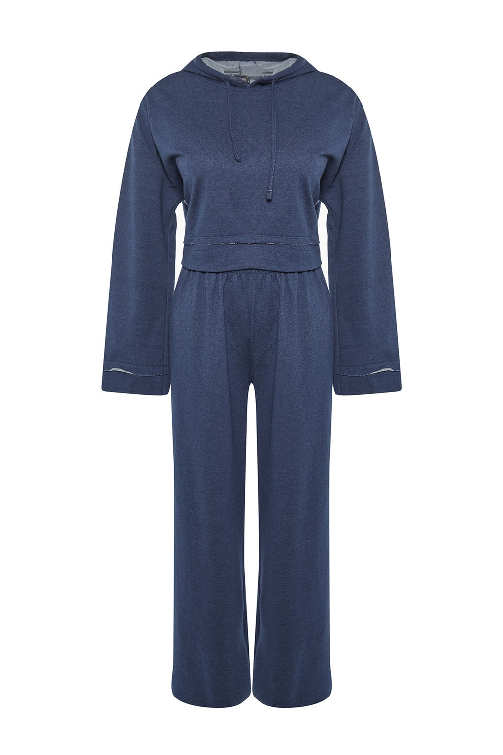 Trendyolmilla Lacivert Kapusonlu Genis Kal?p Orme Pijama Tak?m? TWOSS21EM0026  фото 6