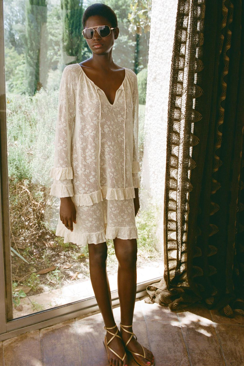 POINTELLE KNIT RUFFLE DRESS - Zara фото 2