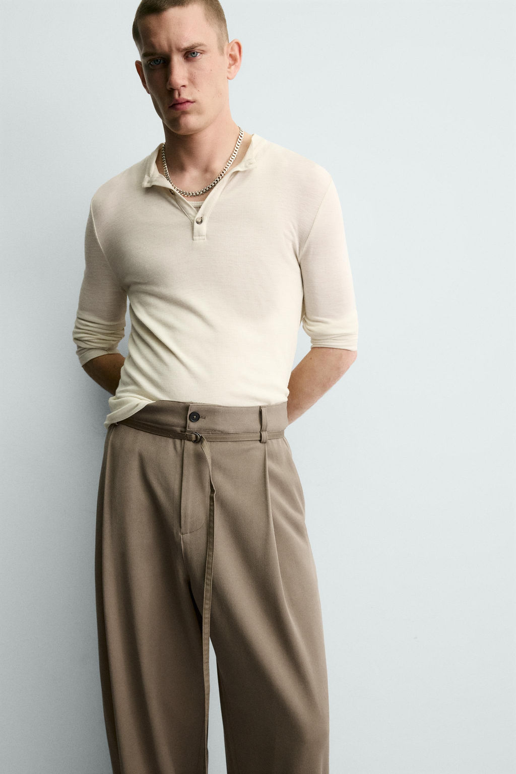 BALLOON FIT TROUSERS WITH PLEATS AND BELT - Zara фото 7