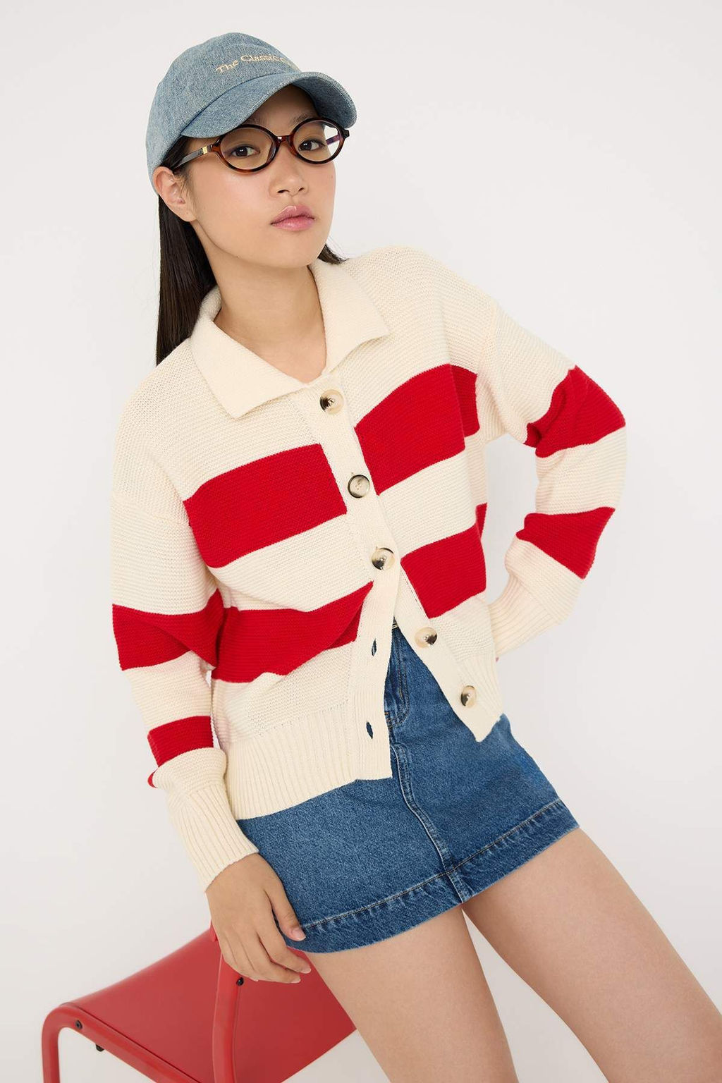 Teen Tas Cizgili Polo Yaka Triko H?rka TWOAW26HI00202