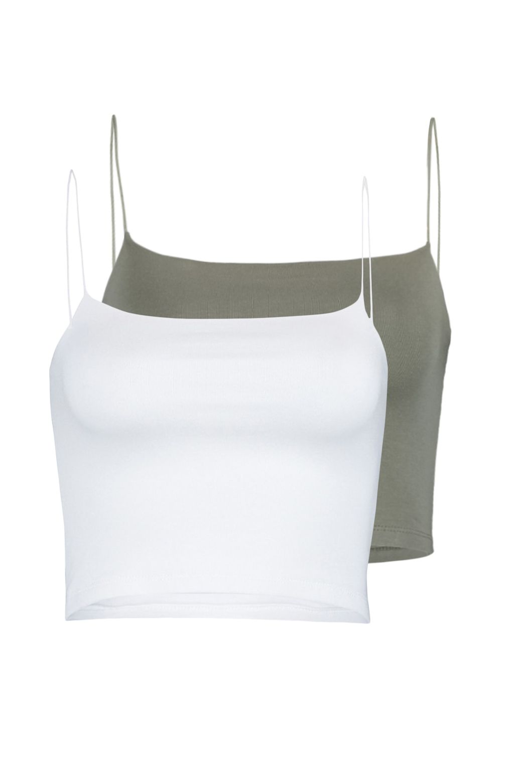TRENDYOLMILLA Kahverengi-Bej 2li Paket Pamuklu Spagetti Ask?l? Crop Esnek Orme Atlet TWOSS21AL0196 фото 10