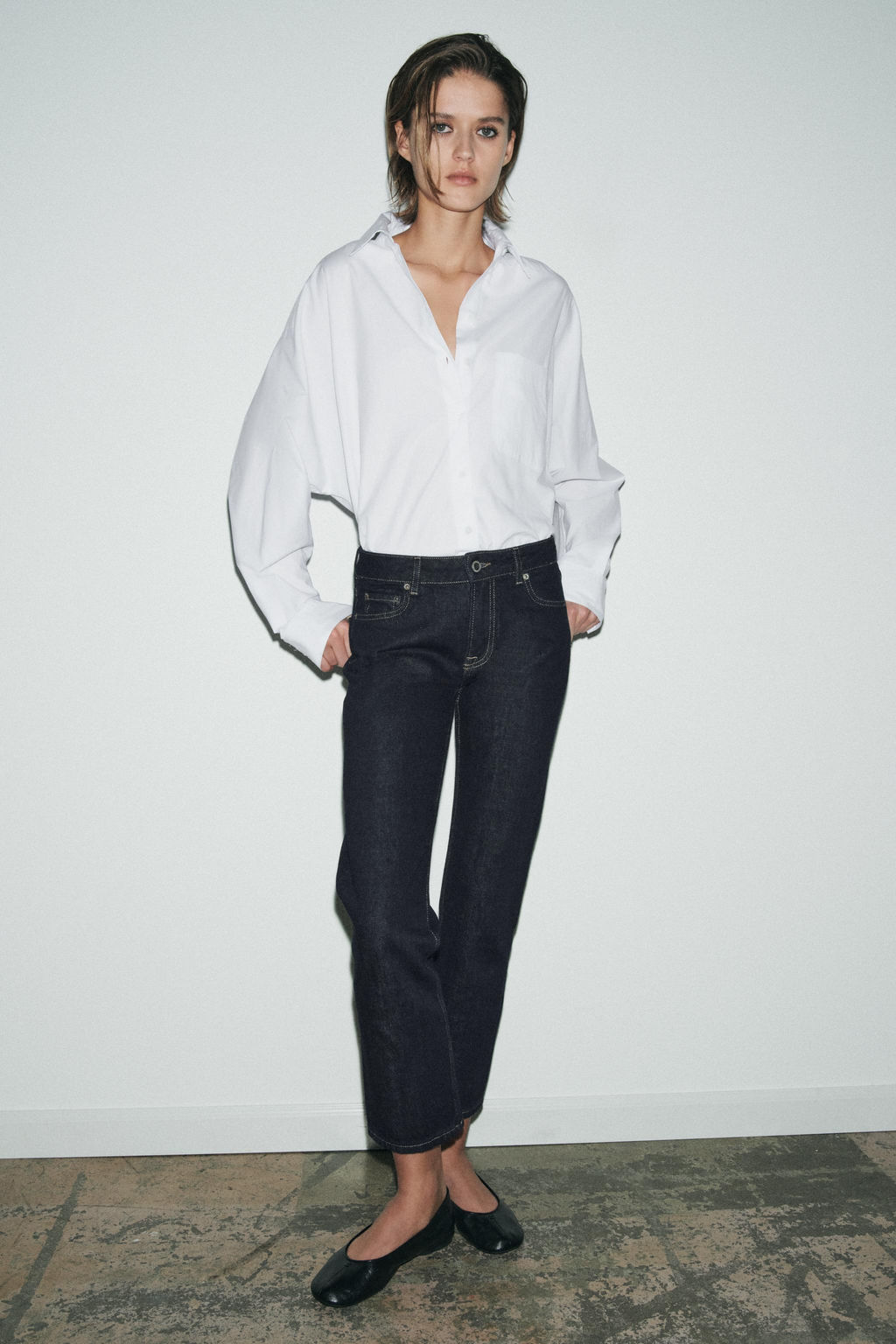 ZW COLLECTION CIGARETTE MID-WAIST JEANS - Zara фото 9