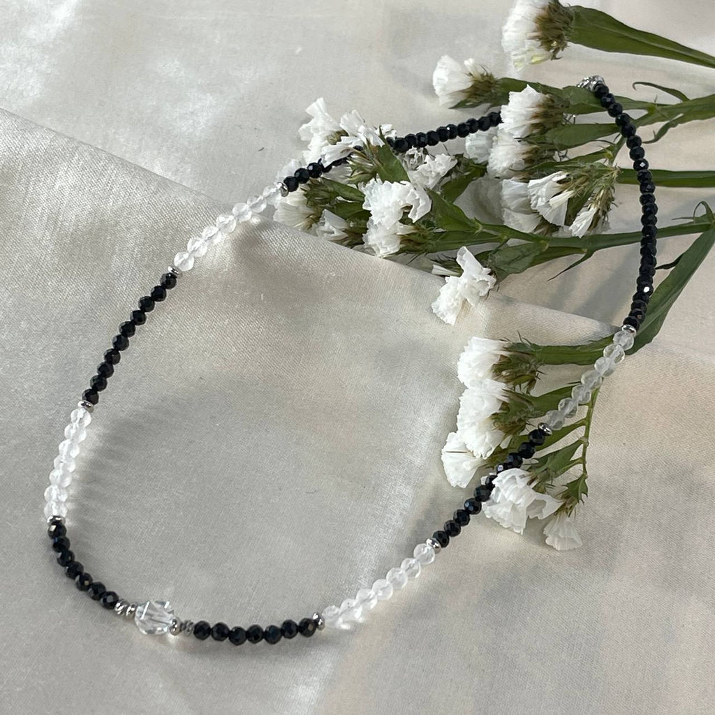 Бусы из Шпинели и Горного Хрусталя 38 см +