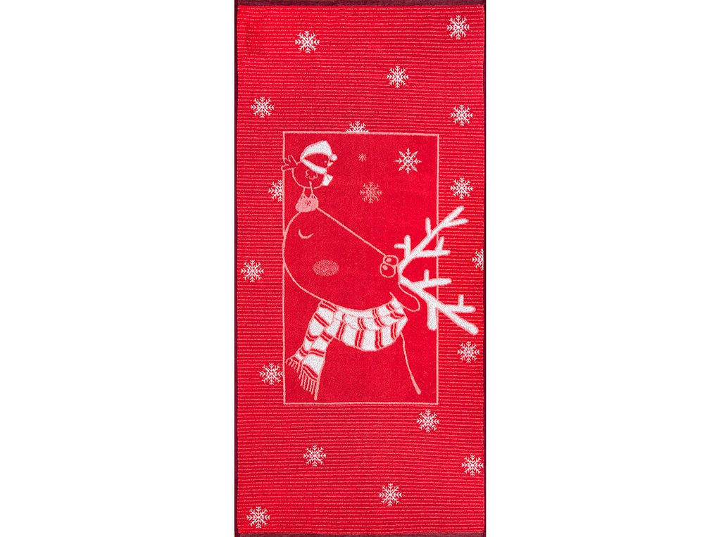 Полотенце махровое 6с102.411ж1 Олень и птичка (3-бело.кр) 67х150см