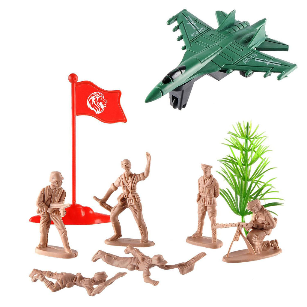 Игровой набор Abtoys Боевая сила 9 предметов (самолет, солдатики, аксессуары) фото 3