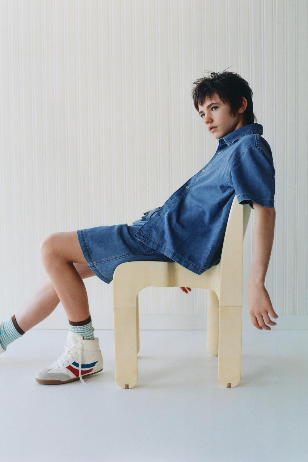 BERMUDA DENIM CON ALGOD?N Y LINO / Azul - Zara фото 5