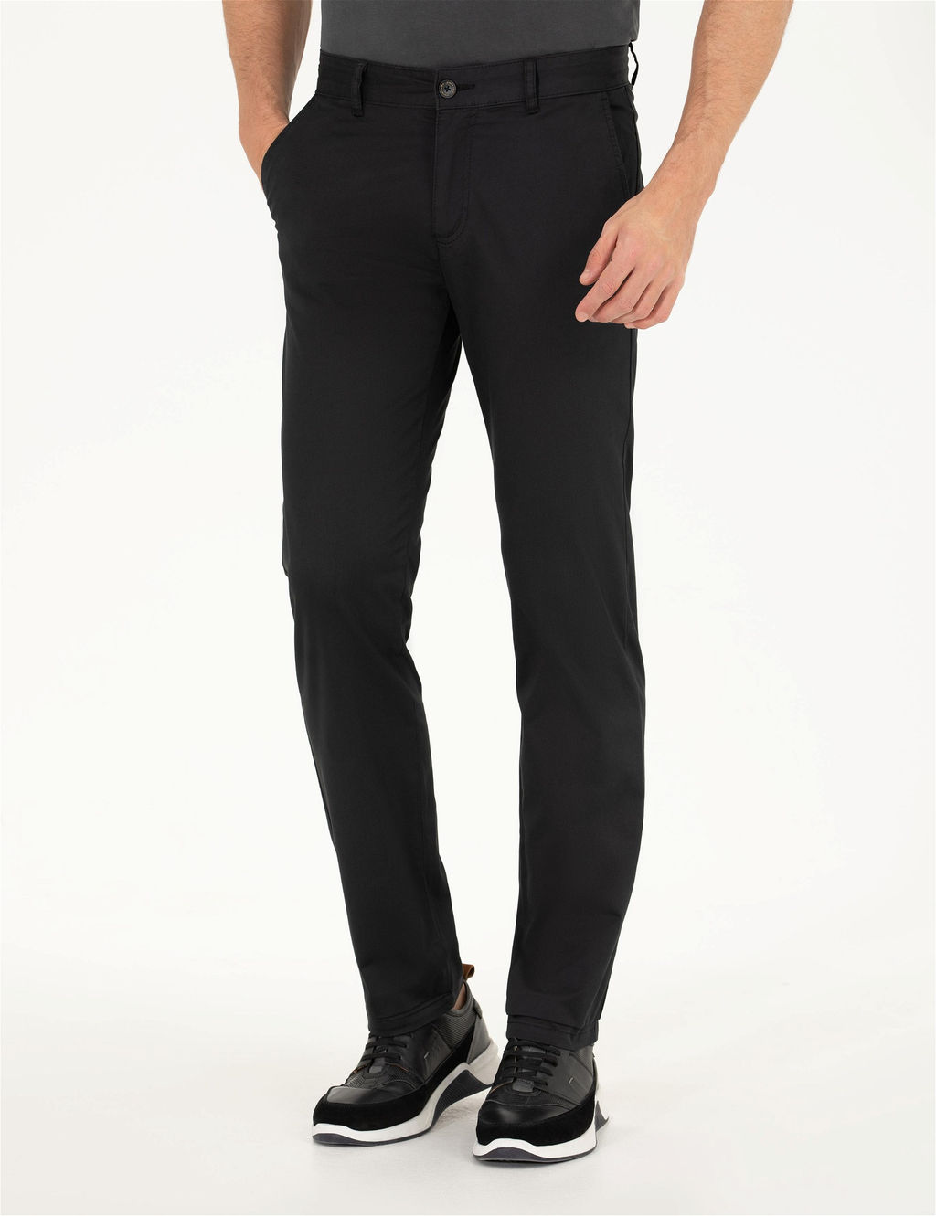 Siyah Regular Fit Kanvas Pantolon - Pierre cardin фото 2