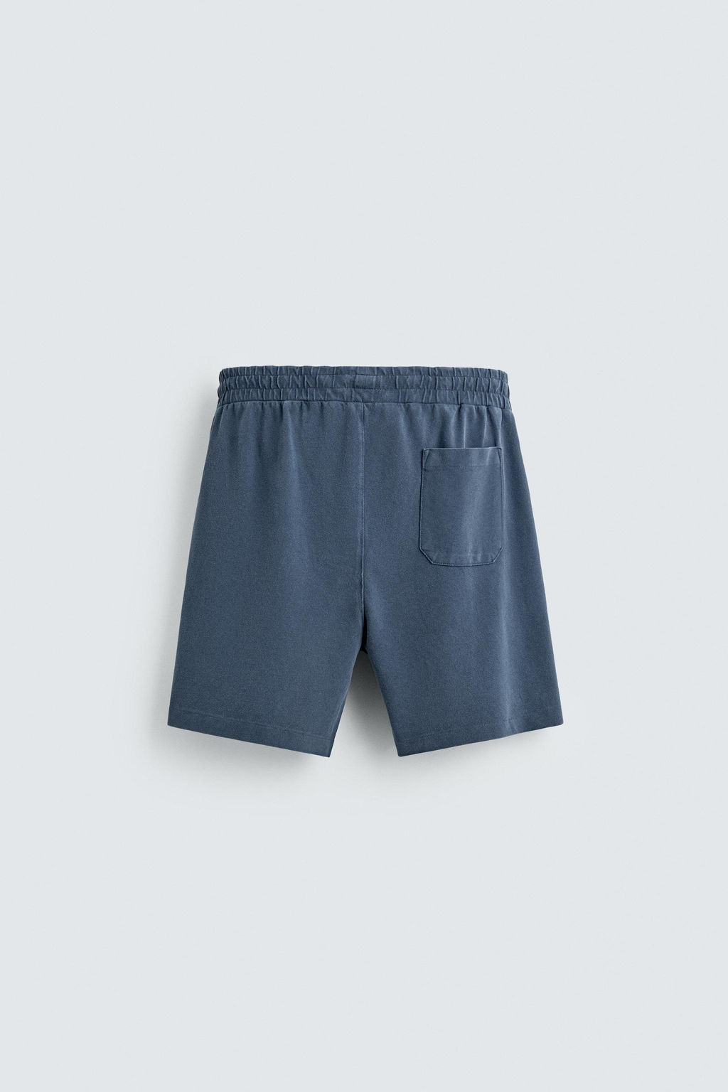 BERMUDA PIQU? REGULAR FIT LAVADO / Azul