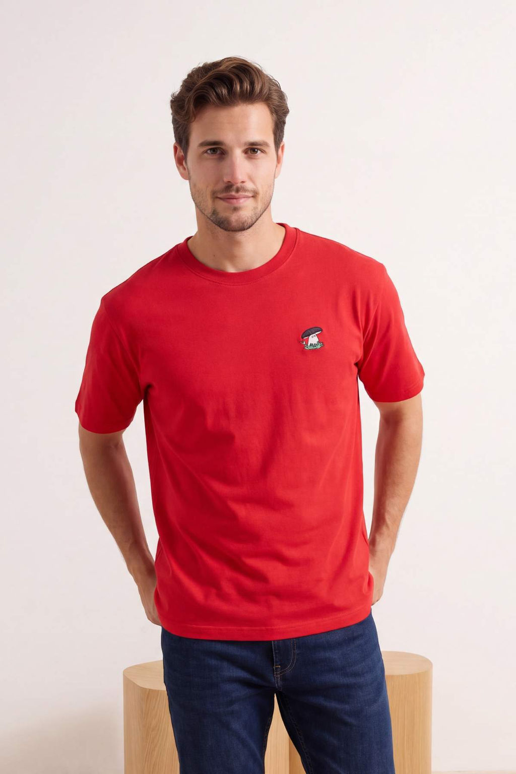 Haki Oversize/Genis Kesim Tilki Nak?sl? %100 Pamuk T-Shirt TMNSS26TS00047 - Trendyolmilla фото 10
