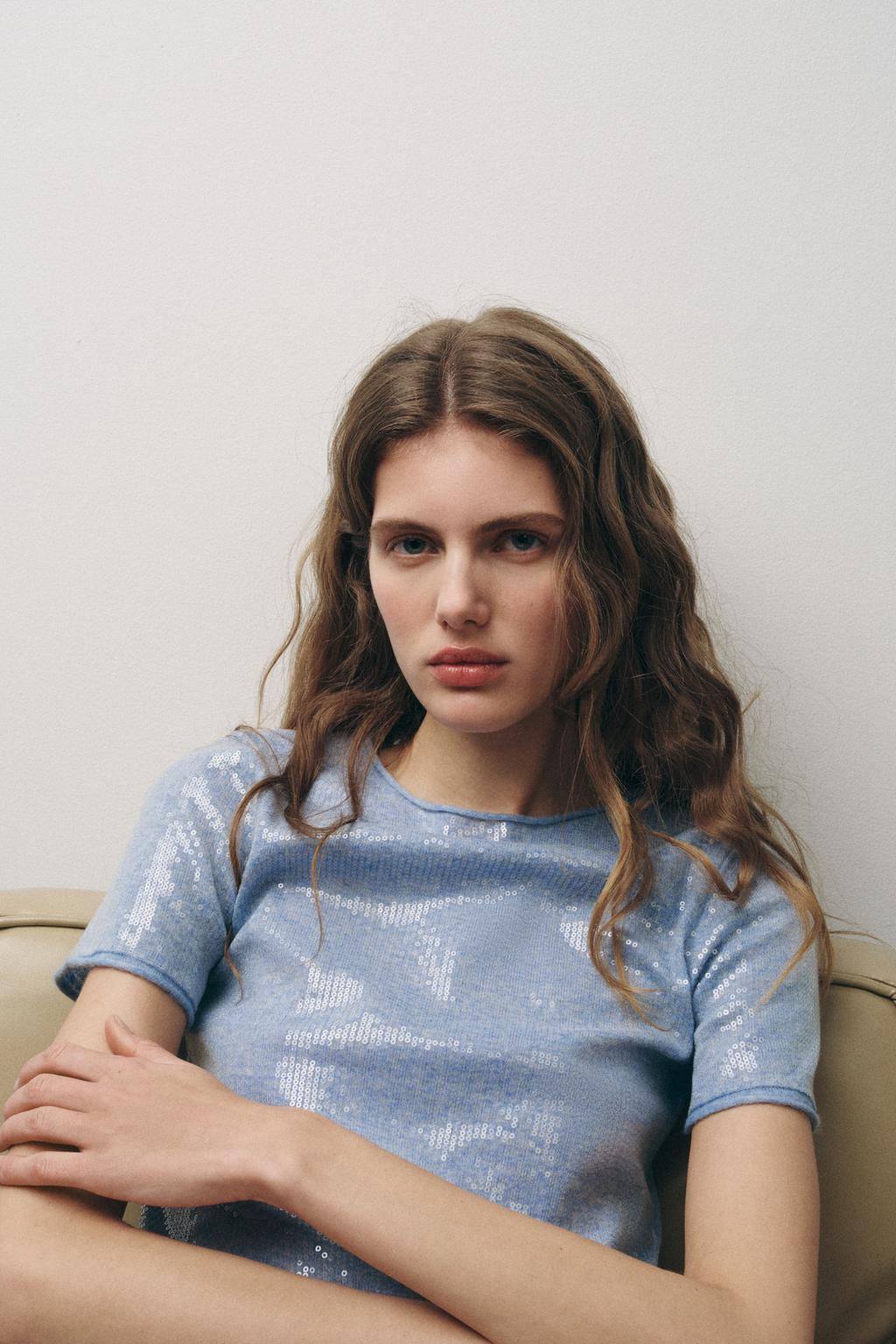 SEQUIN KNIT SWEATER - Zara фото 6