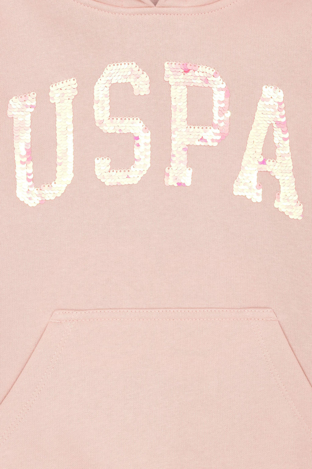 K_z _ocuk Toz Pembe Basic Kap__onlu Sweatshirt