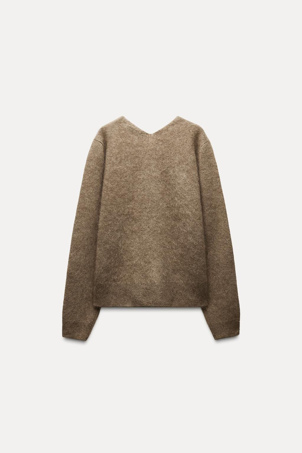 V-NECK WOOL AND CASHMERE SWEATER - Zara фото 7