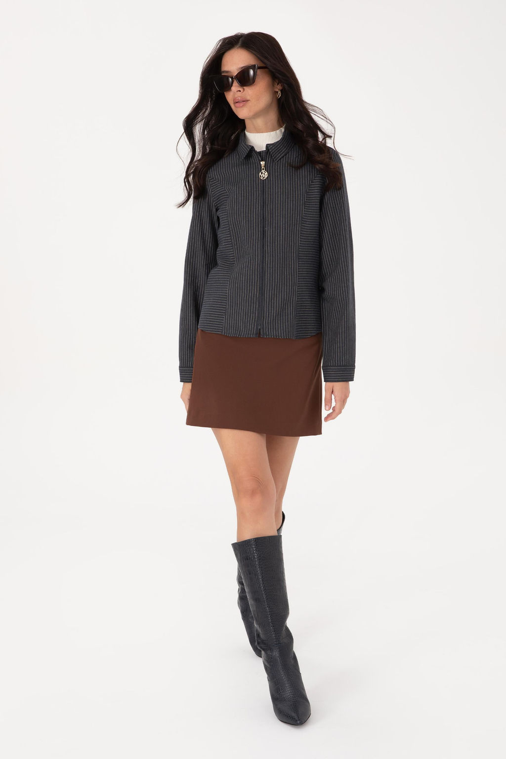 Kad_n Lacivert _izgili Fermuarl_ Dokuma G_mlek - U.s. polo assn фото 4