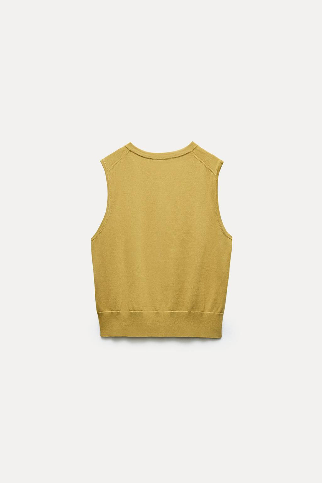 PLAIN KNIT TOP WITH GOLDEN BUTTONS - Zara фото 6
