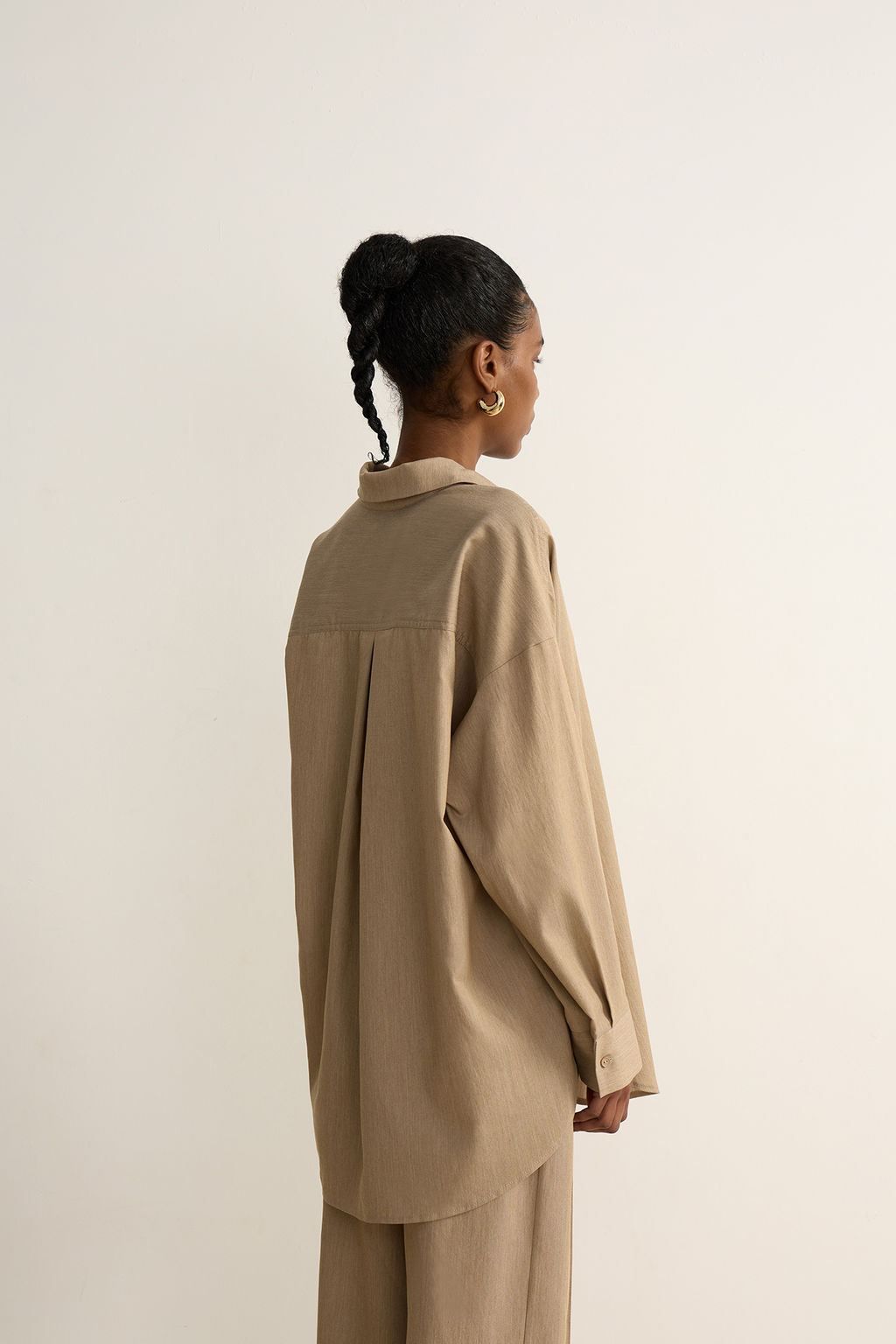 Рубашка оверсайз с эффектом меланж - Mollis фото 8